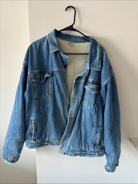 Blue Denim Sherpa-Lined Jacket